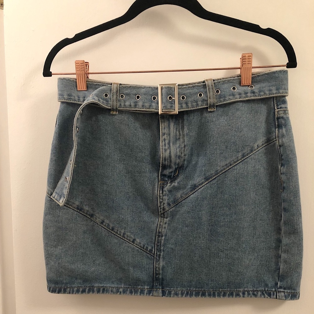 SUPERDOWN- light blue denim mini skirt